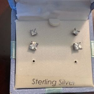 2 pair cubic zirconia earrings